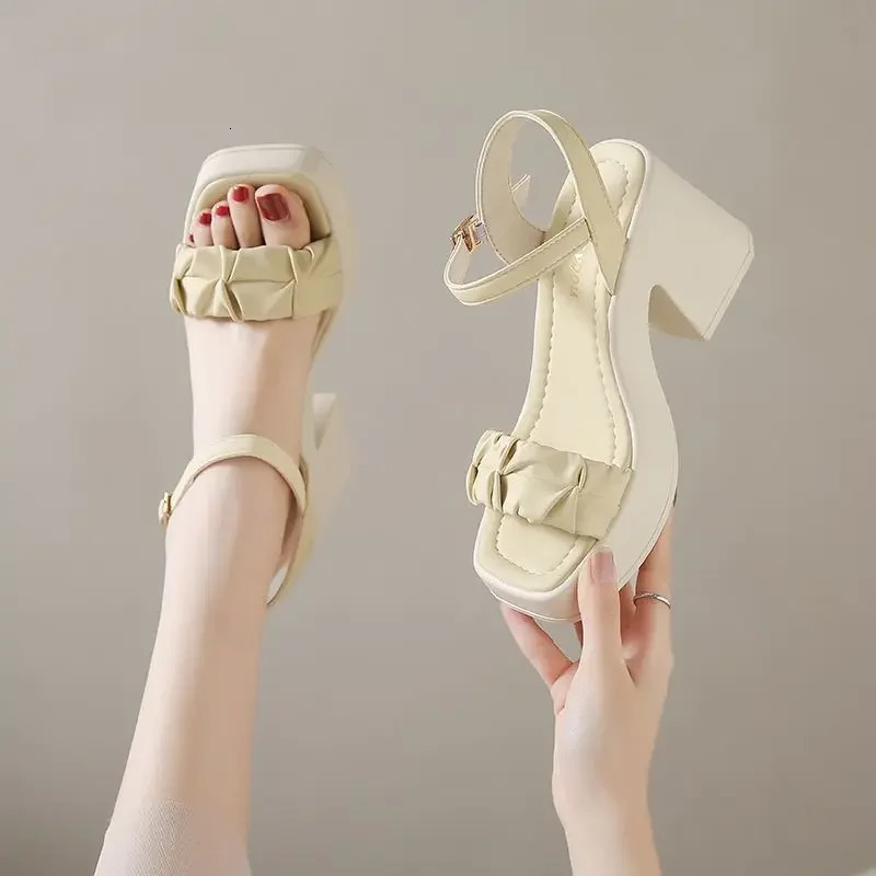 Clogs Wedge Clear Heels High Heeled Sandals Woman 2025 Ladies Shoes Summer Espadrilles Platform High-heeled Fashion Gladiator Ne 250515