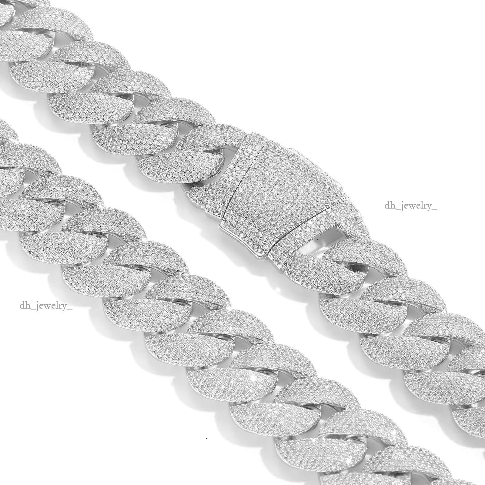 Hip-hop Trend Jewelry Copper-encrusted Zircon 22mm Cuban Chain Gold-plated Men's Necklace Wholesale