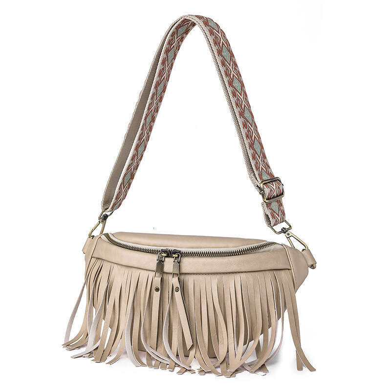 Summer new tassel crossbody bag shoulder bag 3D waist bag Detachable tassel for fashionable retro daily travel