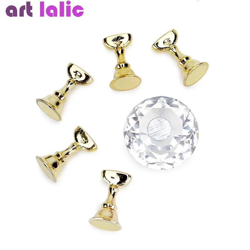 Magnetic Nail Display Stand Holder 5 Tips Practice Training Tips Crystal Base Nail Art Display Stand 250517