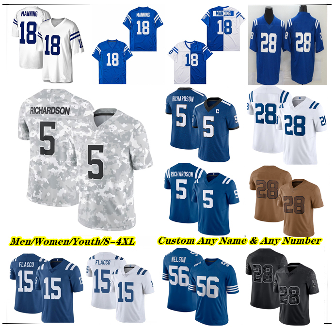 American Football Jersey Anthony Richardson Riley Leonard Daniel Jones Jonathan Taylor Alec Pierce Michael Pittman Jr Josh Downs Tyler Warren JT Tuimoloau Manning