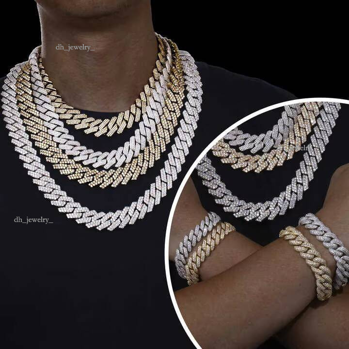 European Hot Selling Hand Jewelry Sier Men's Hips Hops Full Crystal Cuban Link Bracelet for Men Gifts