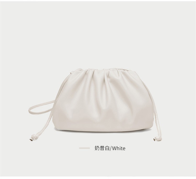 Soft Leather Fashion Banquet Versatile Handheld Shoulder Bag White Black Colorful