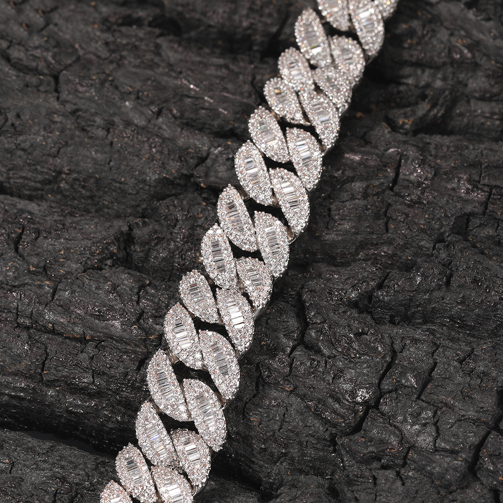 16mm High Polished Hip Hop Miami Cuban Chain Necklace Bracelet 5A Cubic Zircon Choker Jewelry