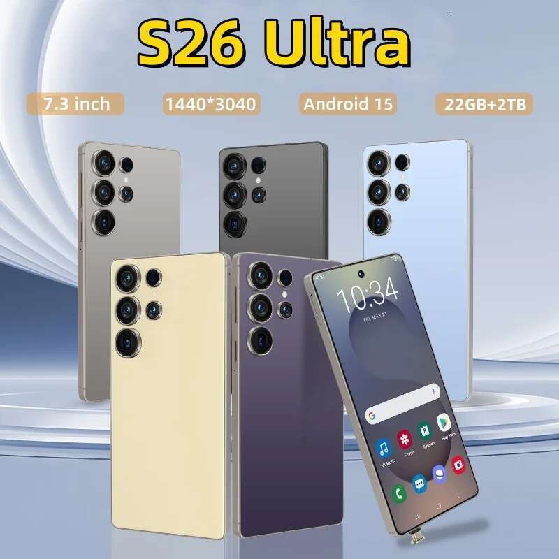 S26 Smartphone Original 7.3 Inch Celulares Android Moblie Phones Unlocked 5G Dual Sim Global Version CellPhones S25 Ultra