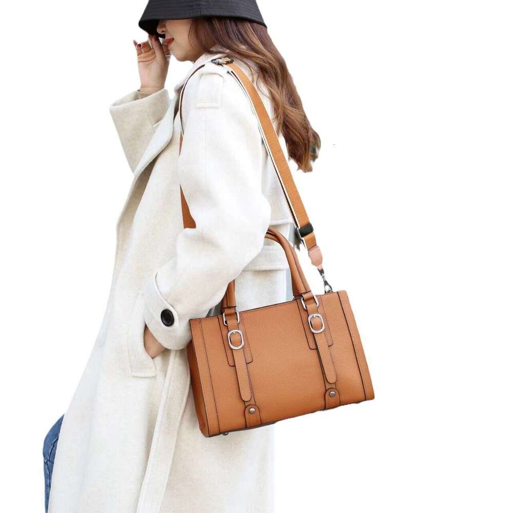 Tote Bag Fashionable And Versatile Handbag Top Layer Cowhide Single Shoulder Crossbody Women S Bag Fashionable Large Capacity Soft Leather KQ
