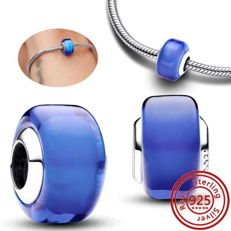 New 925 Sterling Silver Solid Color Murano Glass Charm Shining Beads Fit Original Pantaro Charms Bracelet Fine Jewelry WholesaleXJ250517