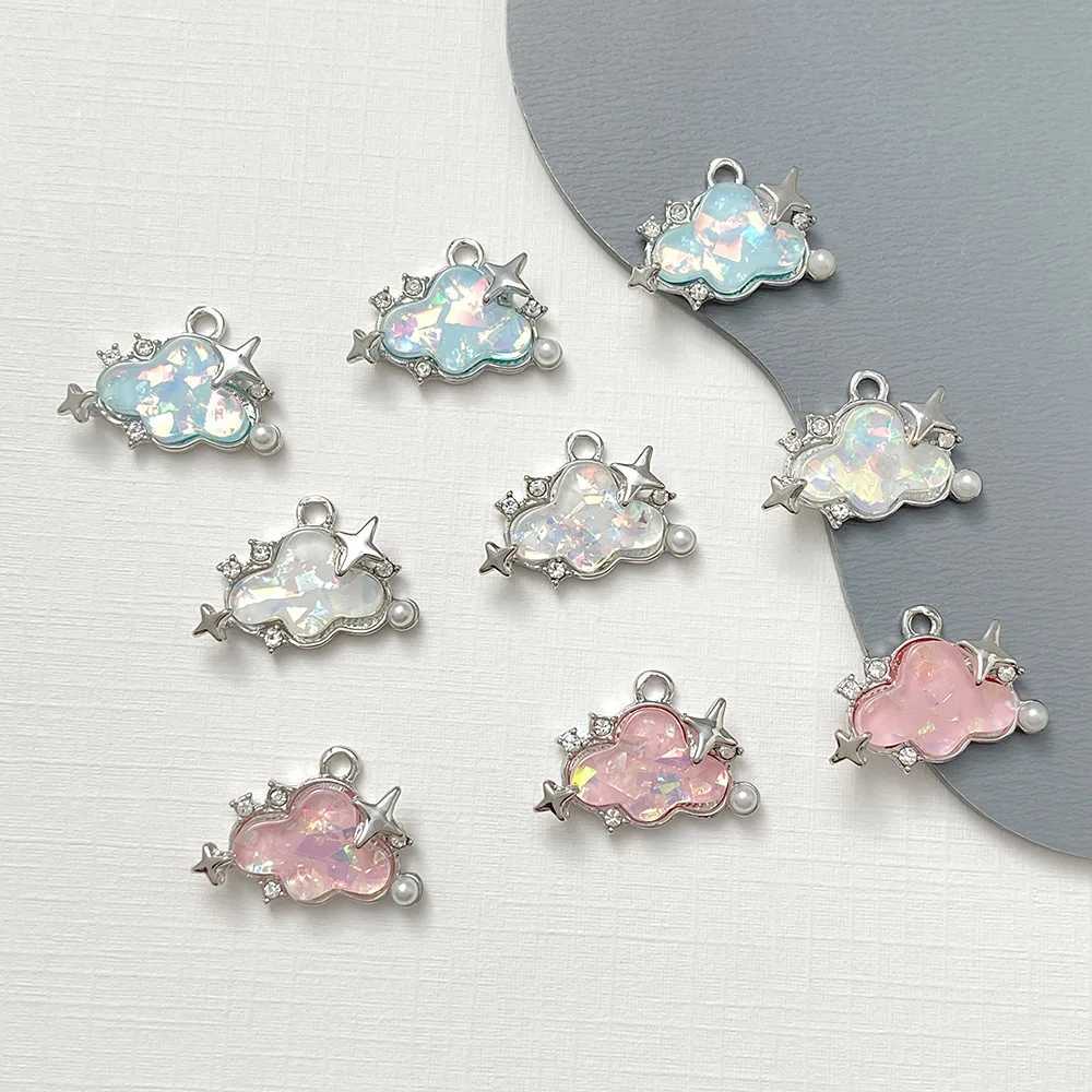 10pcs Diy Star Pendants Alloy Cloud Pendant Charms Necklace Earrings Bracelet Pendant Connectors Diy Jewelry Making AccoriesXJ250517