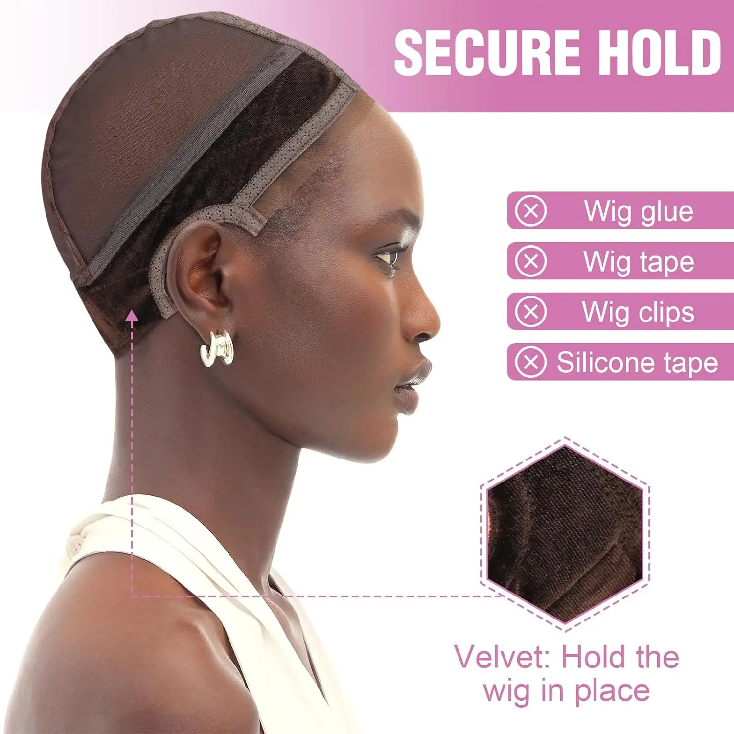 Lace Wig Grip Cap Wig Grip Band for Lace Front Wigs to Keep Wigs in Place Adjustable Wig Cap with Grip Band Non Slip Cap 250513