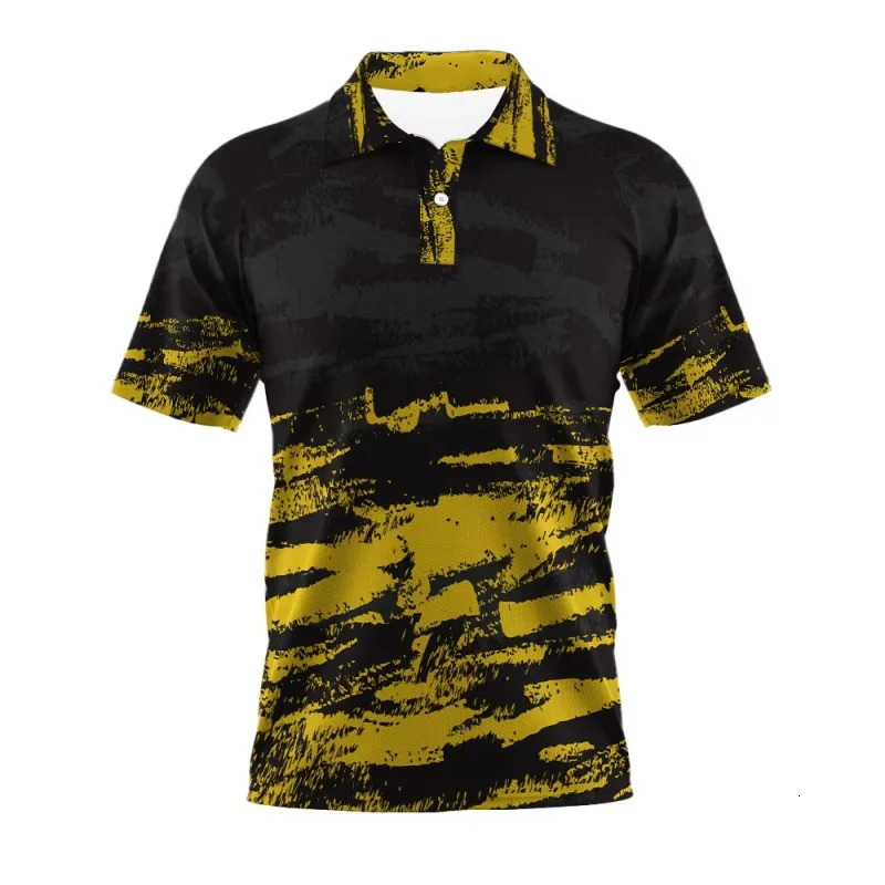 Stripe Geometry Polo Shirt For Men Colorful Pattern 3D Printed TShirts Summer Street Casual Short Sleeve Loose Tops Lapel Tees 250506Z