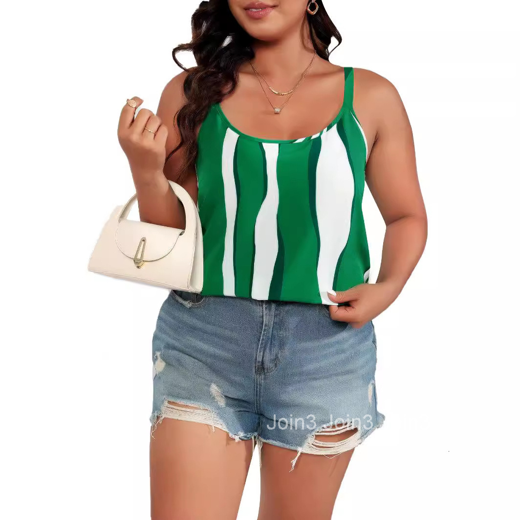 Striped Printed Loose and Cool Womens Casual Chiffon Camisole