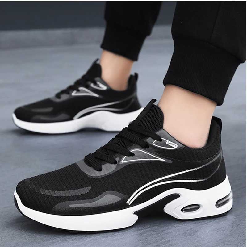 Oulylan New Spring Outdoor Soft Soled Mesh Sports Shoes Black Breathable Flat Bottom Casual Sports Shoes For MenXJ250517