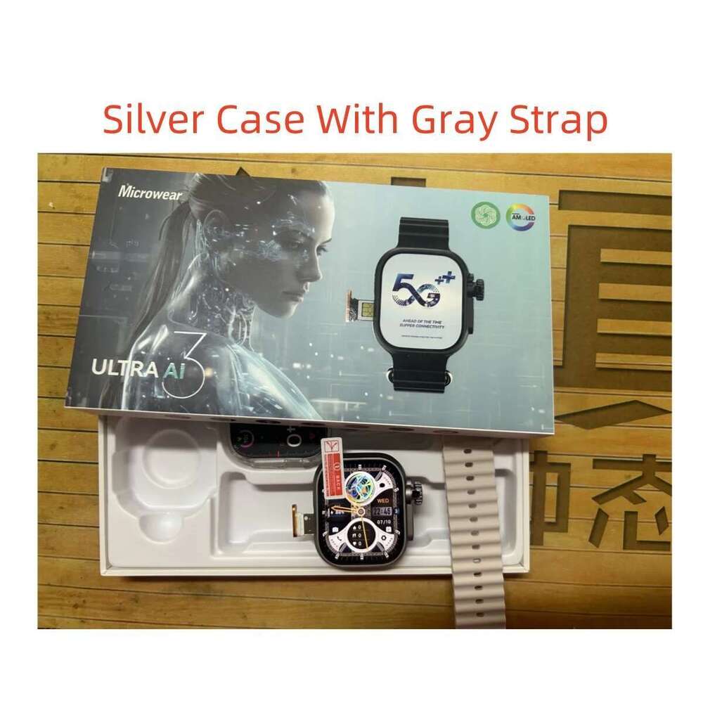 Microwear Ai3 Smart Watch S9 Ultra 180° Rotating Camera Google Play GPS WIFI Amoled HD Display 4G Calling Smartwatch Men