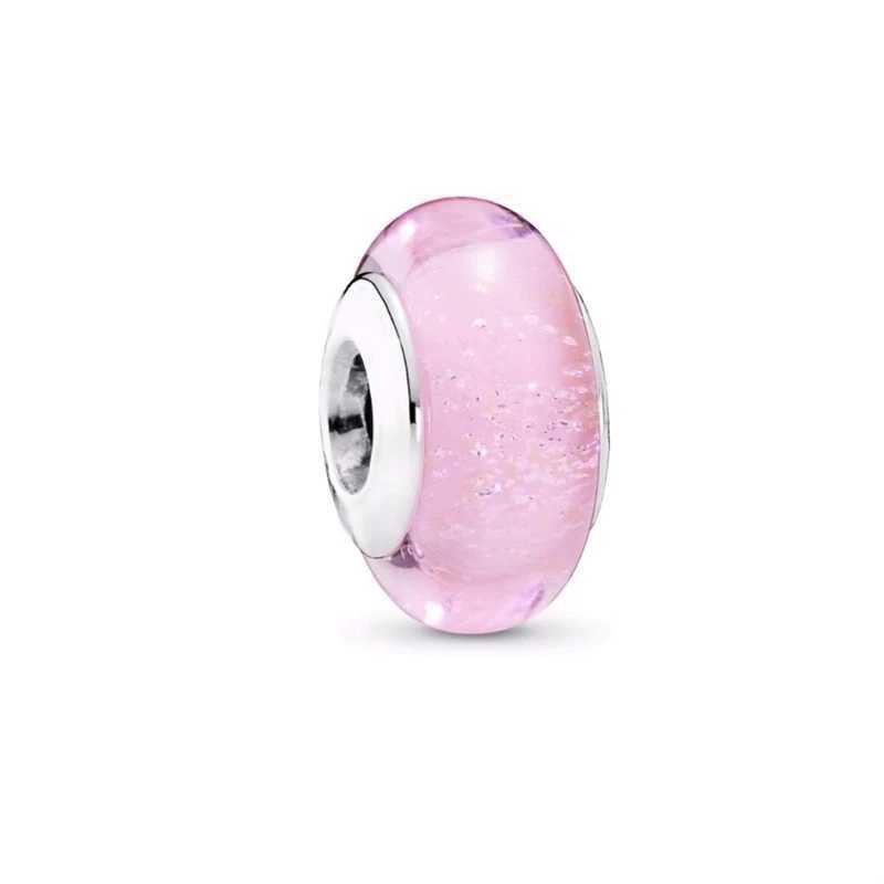NEW Authentic Murano Glass Series DIY Jewelry Pink Red Yellow Charm Beads Fit Original Pan 925 Sterling Silver Bracelet NecklaceXJ250517