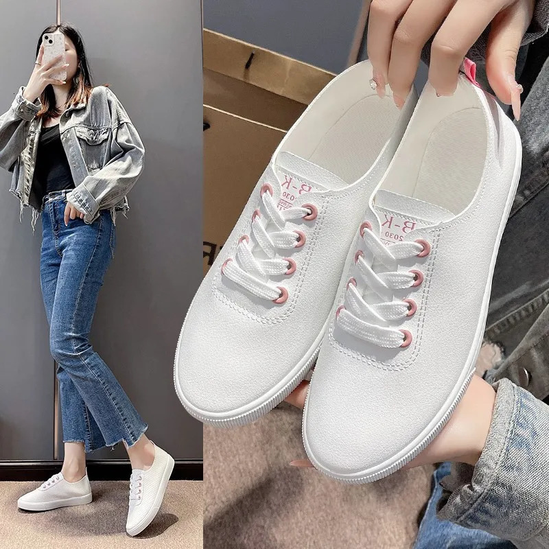 spring autumn Flat Shoe Sneakers for Women Shoes Breathable Womens Casual Female Comfor Sneakers Lace Up Solid Color 250515
