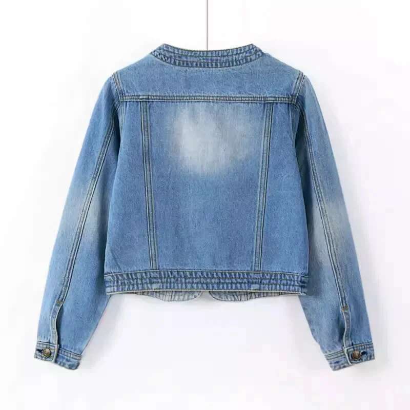 5XL Quarter sleeved O neck Denim Jacket For women's Summer New Spring Short Loose Top Paired With Dress Cowboy Outwear