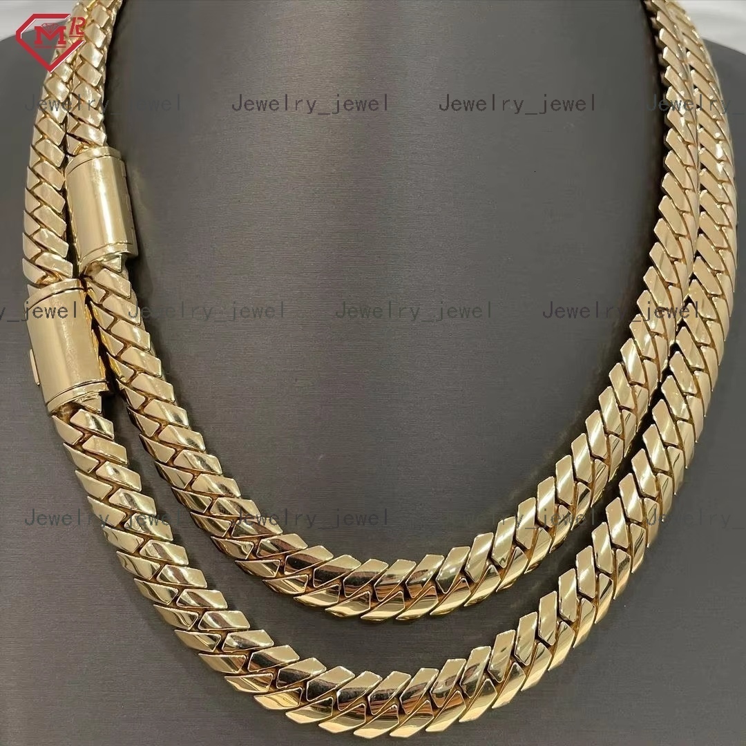 Hip Hop Moissanite Cuban Link Chain 925 Sterling Silver 12mm Necklace Men Moissanite Cuban Chain