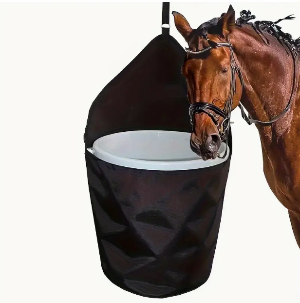 Horse Feed Bag Hanging Bucket Holder Trailer Bag Suitable for 5 Gallon Water Bucket Horse Trailer Accessories 600d Polyester Feeding Supplies