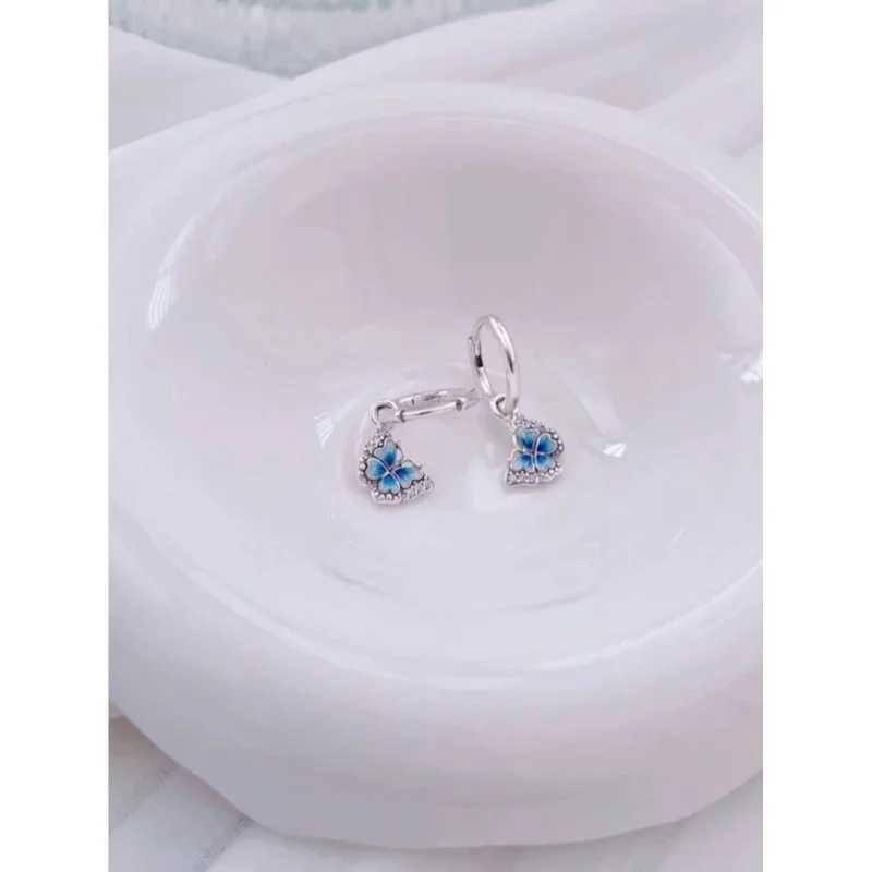 Blue Devils Palm EyeMoon-ing Butterfly Dangle Charms Beads Fit Original 925 Sterling Silver Pan Bracelet JewelryXJ250517