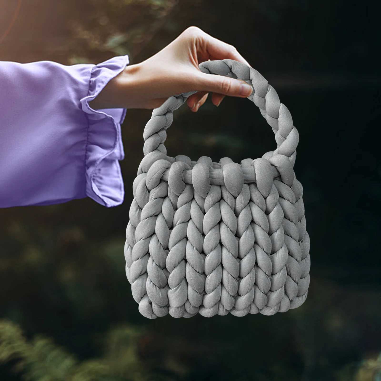 Women Crochet Bag Handbag Woven Chunky Shoulder Bag for Spring SummerWomen Shoulder Bag Handbag Beach Travel Underarm Bag W250517