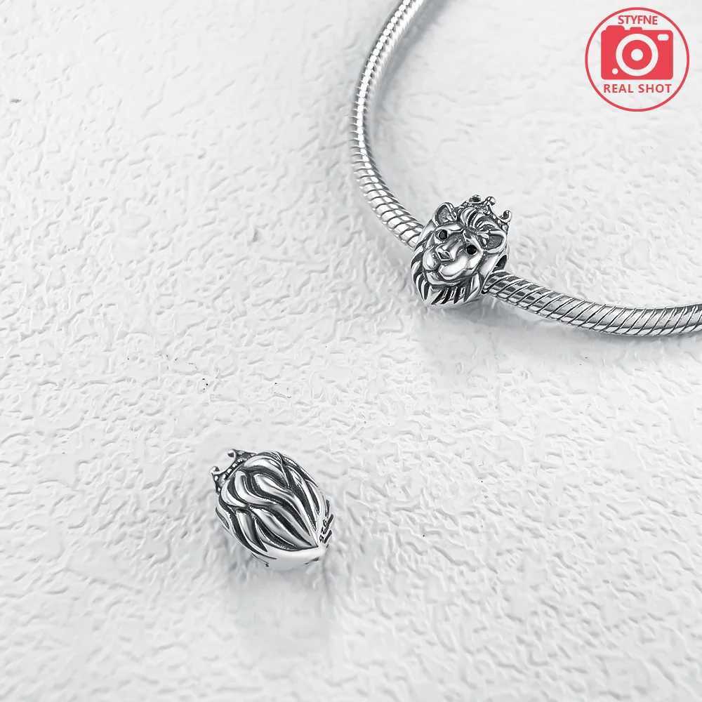 925 Sterling Silver Charm Bead Crown Lion Frog Charm Fit Bracelet Original Fashion for Women Jewelry DIY Making GiftXJ250517