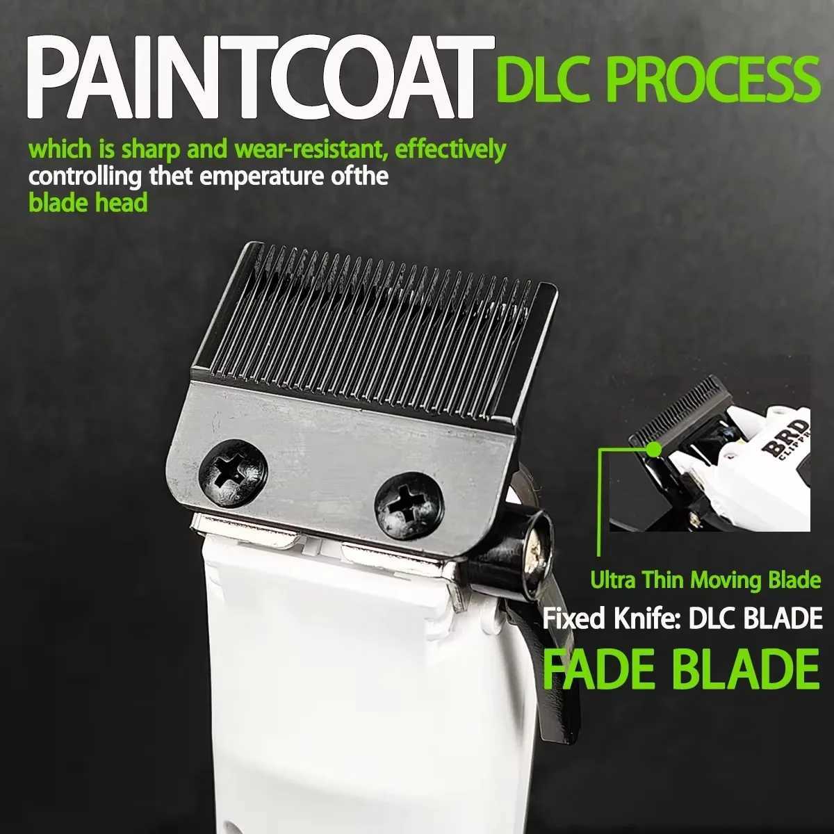 Professional Brushless Motor Hair Clipper 106B Electric Cordless Trimmer 7500RPM Ultra Thin Moving DLC with Base R250517 RCRX