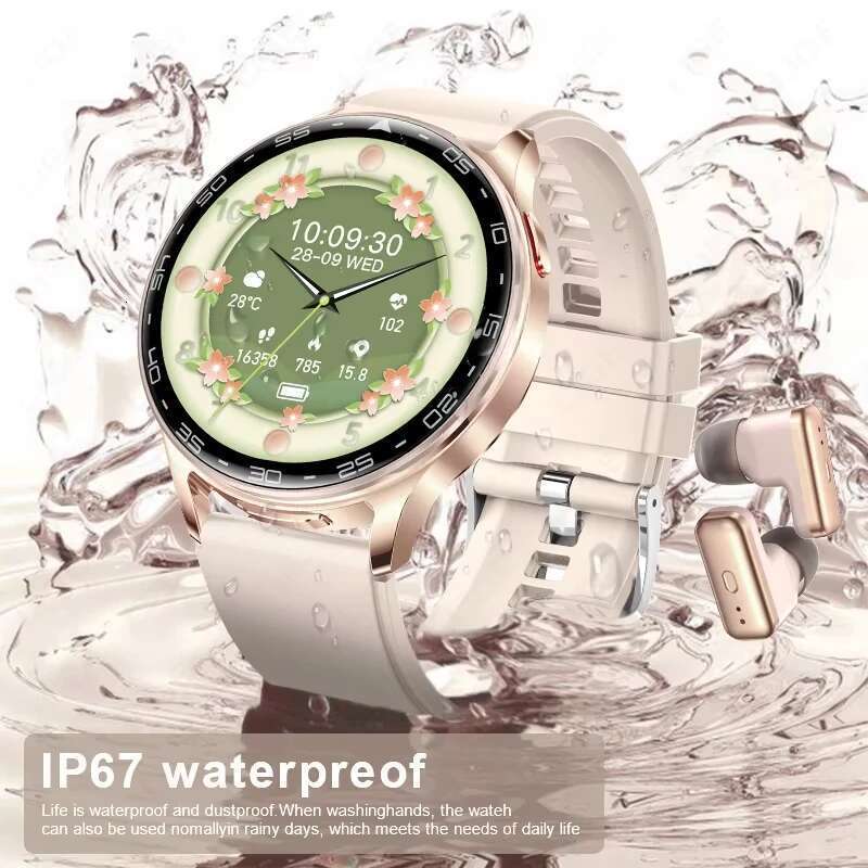 LIGE 2 In 1 TWS Headset Smart Watch 1.39" Women Men Sport Fiess Heart Rate Health Tracker Watches Earphone Music Smartwatch