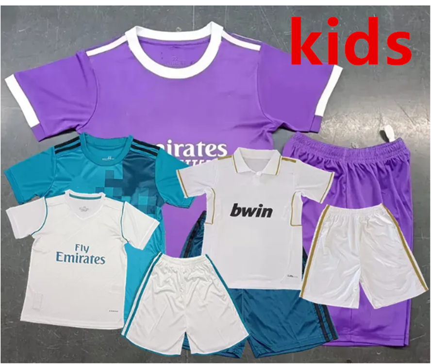 Retro classic Real KIDS soccer jerseys 2011 12 14 15 16 17 18 BENZEMA MARCELO ISCO CARVAJAL BALE SERGIO RAMOS Madrids Ronaldo children Boys girls sets football shirt