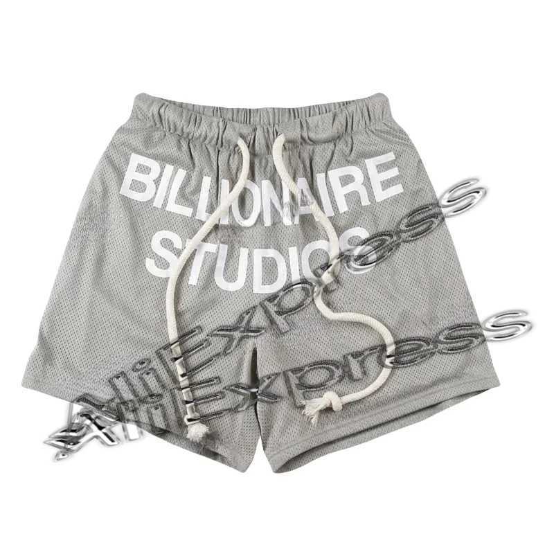 Billionaire Shorts Europe America Hip Hop Trend Mesh Casual Sports Short-pants Mens High Street Outdoor All-match Sweatpants Z250513