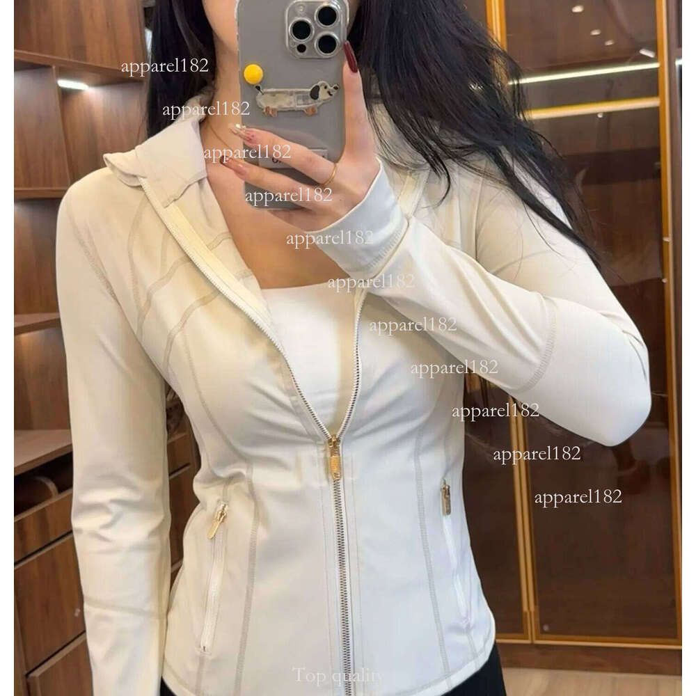Free Shipping Women Yoga Sets Jacket Shorts Define Gold Zipper Workout Sport Coat Fitness Gym Jacket Sports Pants Training Jogging leggings Sportswear