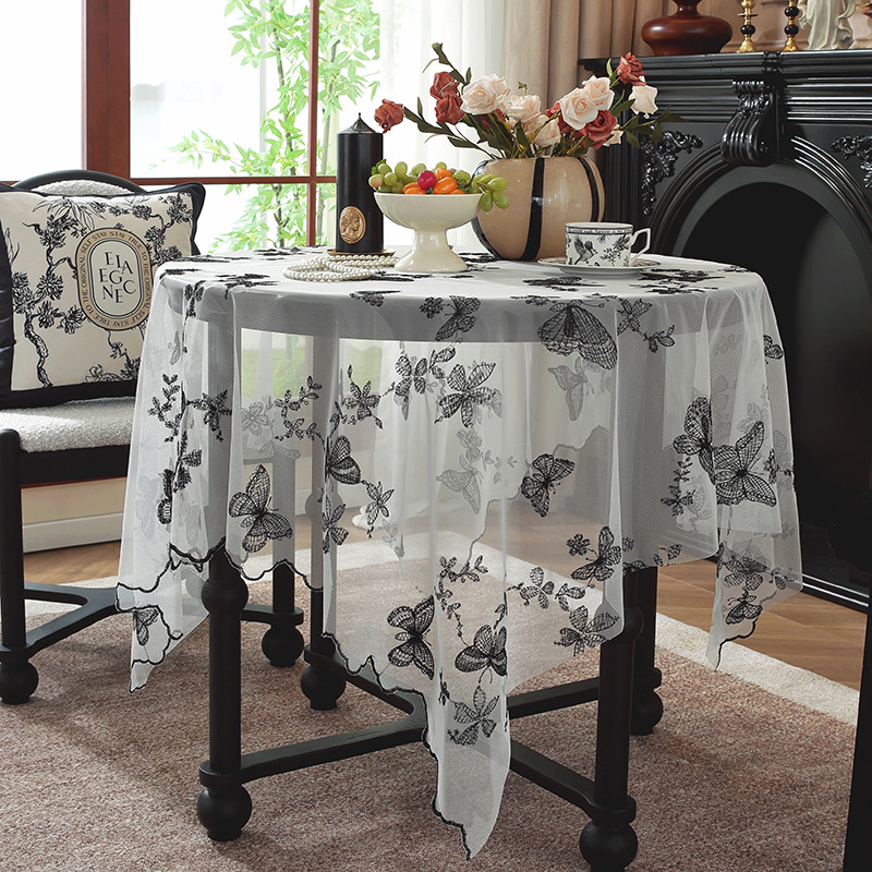 B397 lace light luxury high-end tablecloth French rectangular tablecloth retro TV coffee table cover cloth medieval atmosphere new