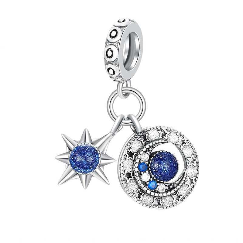 New Charm Milky Way Astronaut Sun Moon Star Beads Fit Original 925 Silver Bracelet Necklace Accory DIY Jewelry Key Chain GiftXJ250517