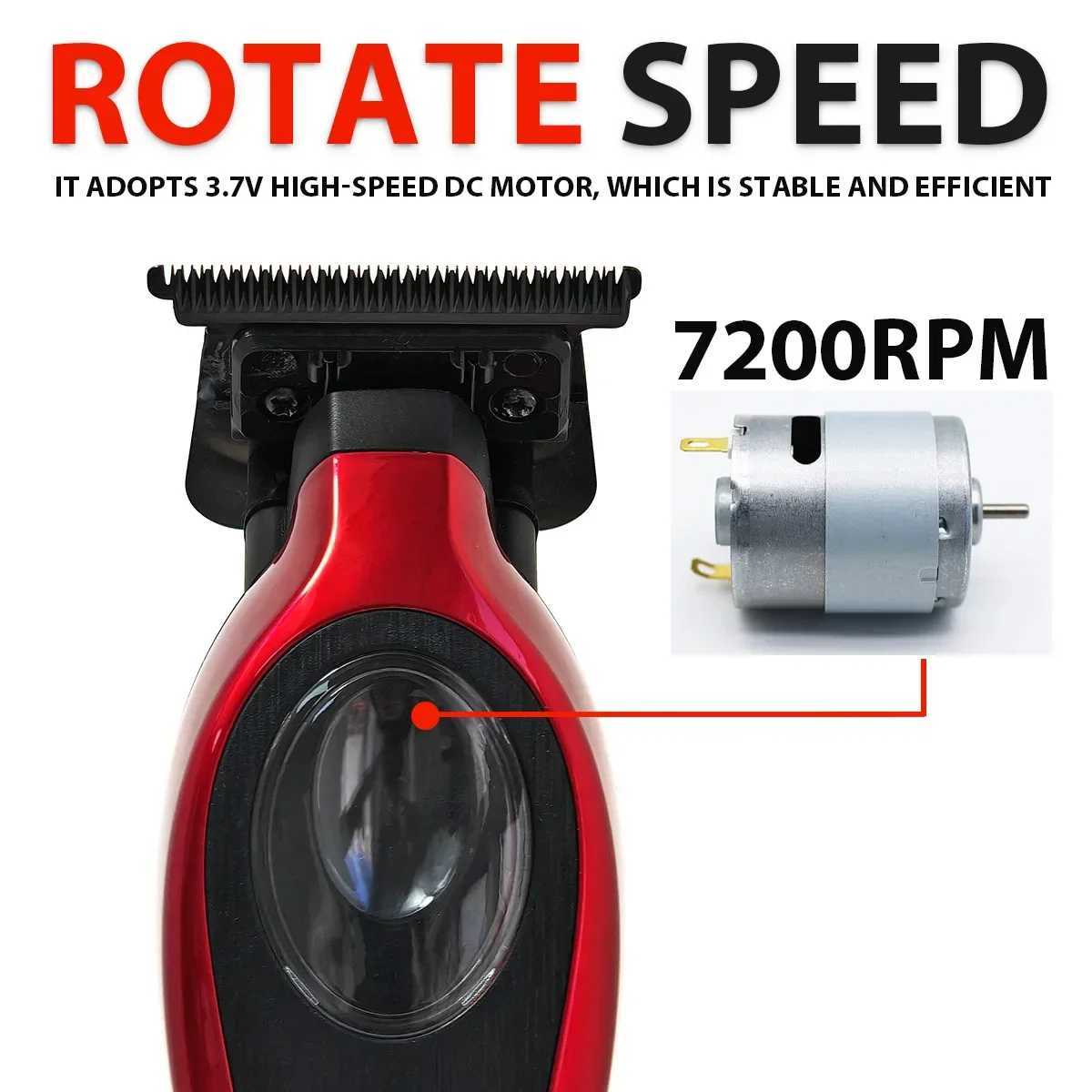 Professional Hair Trimmer 7200RPM Rotating Machines 1200mAh with Base Carving DLC Electric Barber Machine R250517