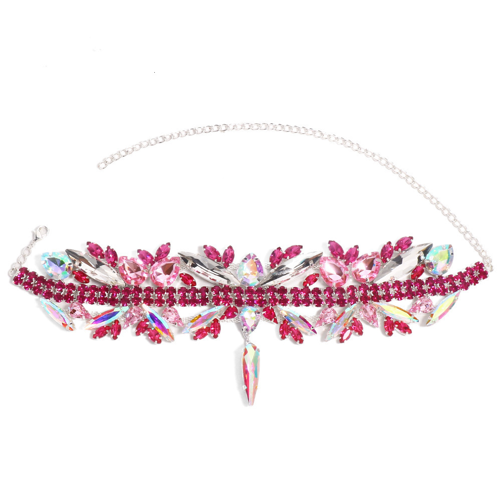 Shine Exaggerated Crystal Colorful Large Collar for Women Wedding Choker Statement Rhinestone Necklace Party Jewelry 250115
