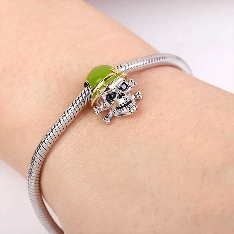 925 Sterling Silver Black Halloween Collection Pendant Hang Beads Diy Fit Original Pendant Charm Bracelet Necklace Women JewelryXJ250517