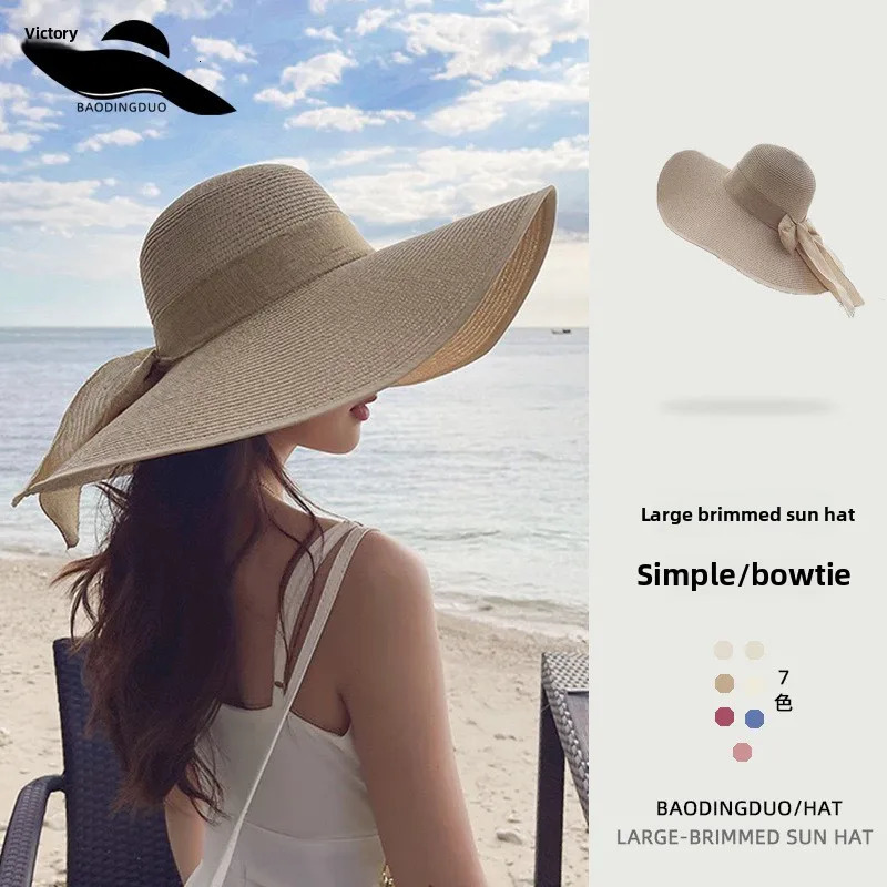 The straw hat womans summer widebrimmed sunprotective beach a versatile sun for outings 250517