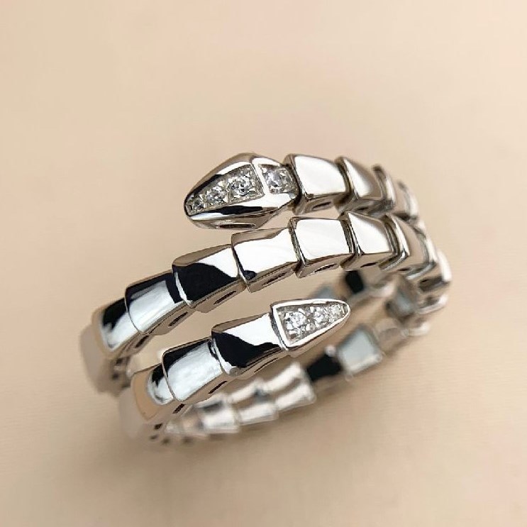 Designer enamel plain ring; spirit snake open ring small group high-end sense of male and female couple rings