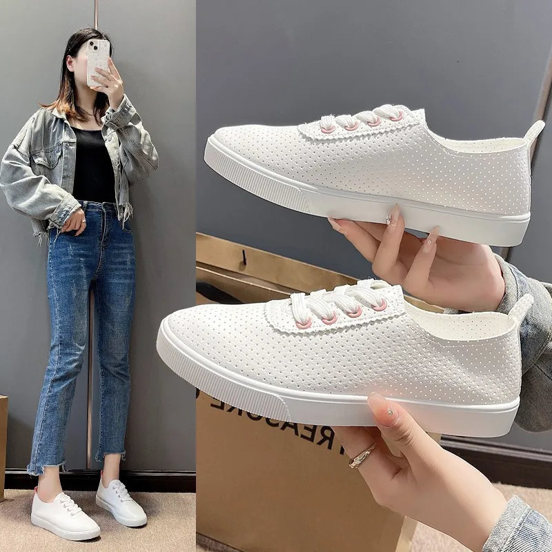 spring autumn Flat Shoe Sneakers for Women Shoes Breathable Womens Casual Female Comfor Sneakers Lace Up Solid Color 250515