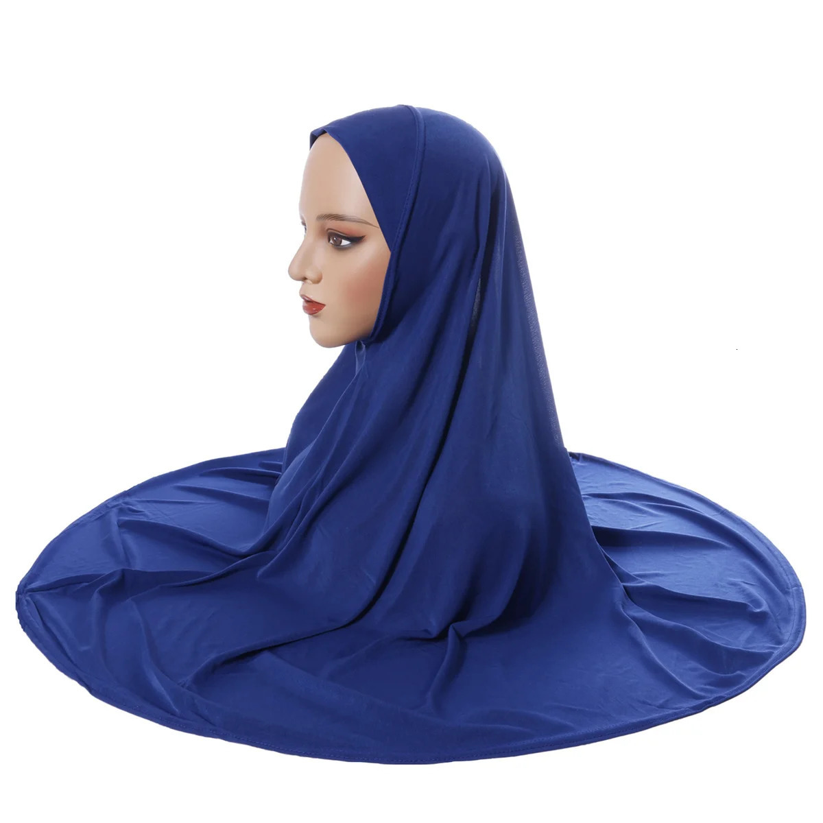 Womens hijab headscarf Arab head cover double layer round edge bottom cap high elastic scarf 250517