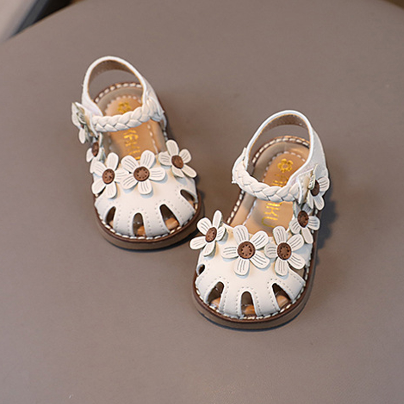 Girl Princess Dress Sandals Summer Children Sandals Fashion Cutefeet Toddler Flower Kids Flat Sandals Shoes Soft Sizes US1C-US9C C0715