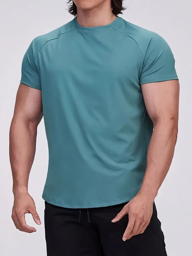 New Fashion Plain Tops Tees Fitness Mens T Shirt Short Sleeve Muscle Joggers Bodybuilding Tshirt Male Gym Clothes Slim Fit Shirt R250517