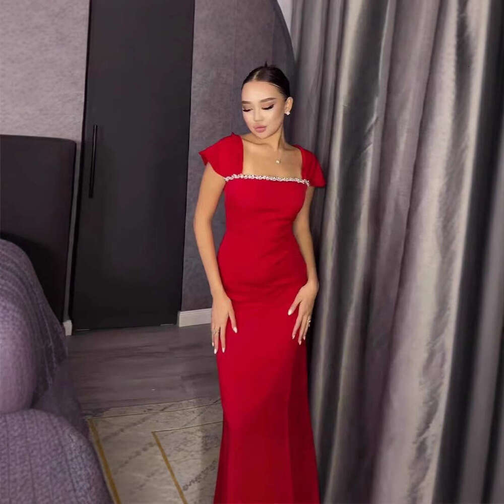 Wide Leg Jumpsuit Fashionable New Product Temperament Slim Fit Hot Stamping Diamond Wrapped Solid Color Dress Long Skirt Women S Clothing