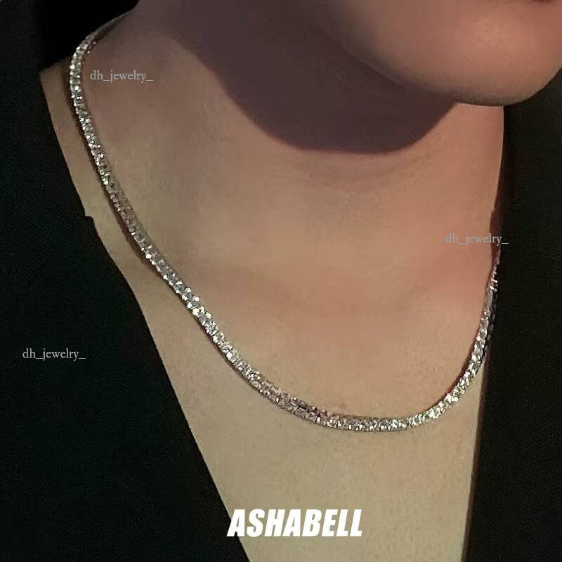 Pass dia tester Cubic Zirconia Moissanite Necklace Sier Dia Chain vvs moissanite tennis chain for Women or Men