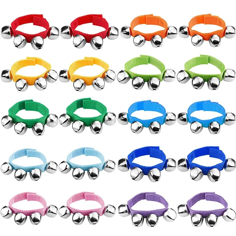 Rhythm Wrist Band Jingle Bells Musical Instruments Gift for Kids Hand Percussion Shakers Preschool Education Early Learning Toys