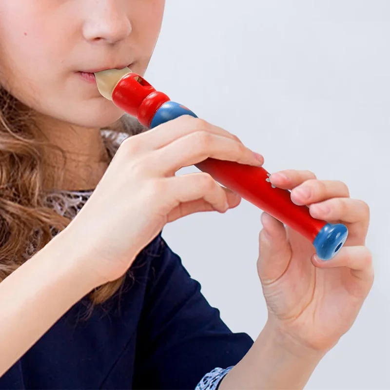 Piccolo Wooden Flute Instrument For Kids Montessori Musical Early Childhood Development Toys Preschool Educational Gift