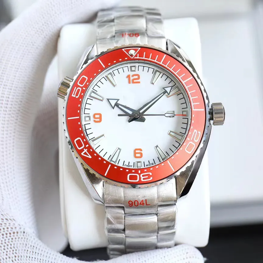 Men Watches 43mm Orange Color Ceramic Bezel 2025 Designer Watch High Quality Automatic Movement Sapphire Waterproof