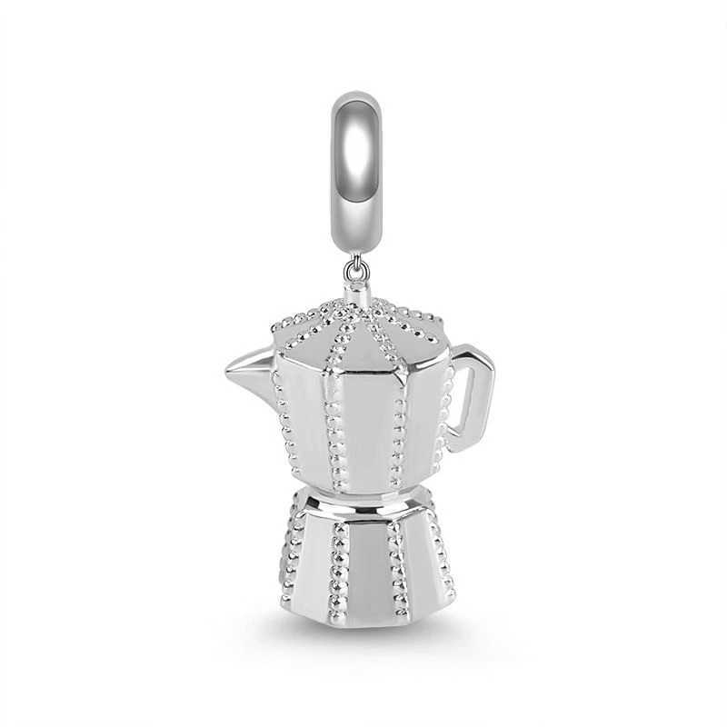 Hot Sale Distred Coffee Pot Spatula Frying Pan Dangle Charm Jewelry Bead Fit Original European925 Sterling Silver BraceletXJ250517