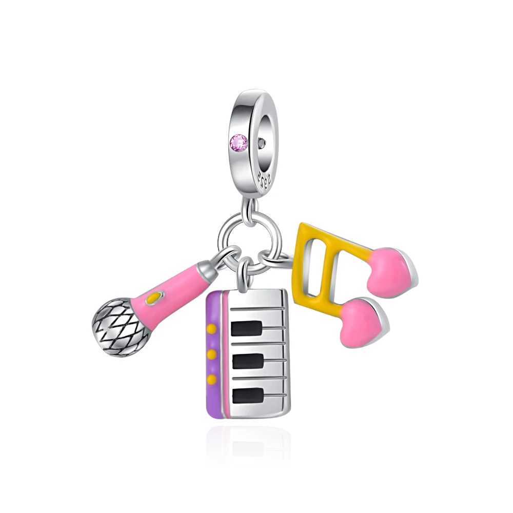 New 925 Sterling Music Painting Gaming Entertainment Dangle Pendant Beads Diy Fit Original Pendant Charms Bracelet Women JewelryXJ250517