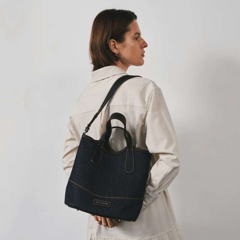 Tote Bag NINA ENYA NINA ENYA Cowboy Canvas Handbag Single Shoulder Crossbody Vegetable Basket Bucket Bag KQ