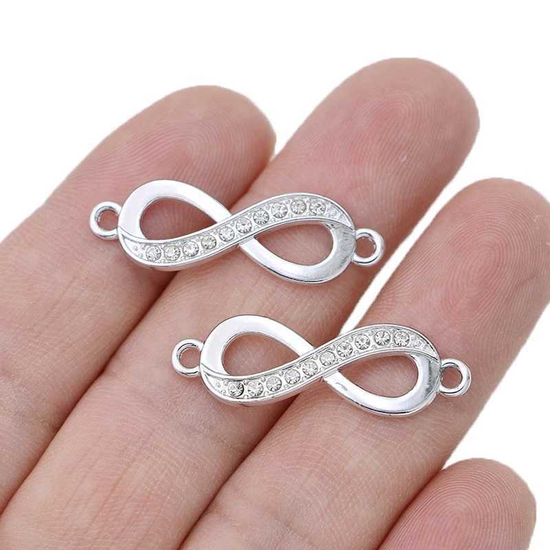 10Pcs Gold Plated Crystal Infinity Charm Connector for Jewelry Making Bracelet DIY Necklace Findings AccoriesXJ250517